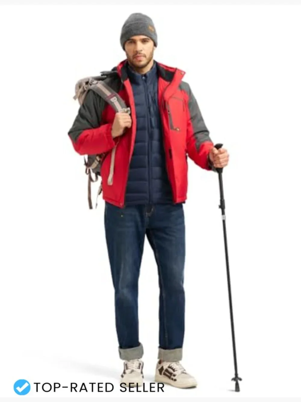 Men's Quilted Puffer Vest Insulated Water-Resistant Lightweight Packable Stand